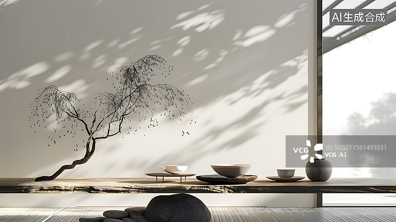 【AI数字艺术】宁静致远 ， 东方雅致图片素材
