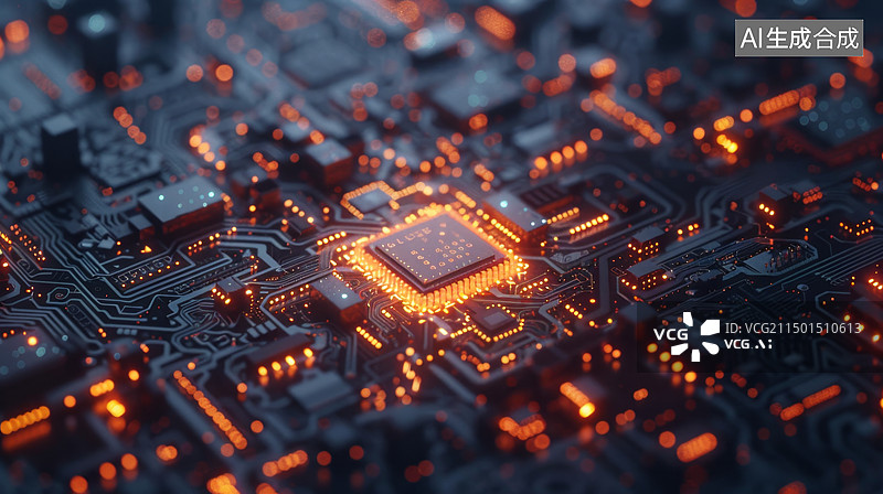 【AI数字艺术】芯片电路板图片素材