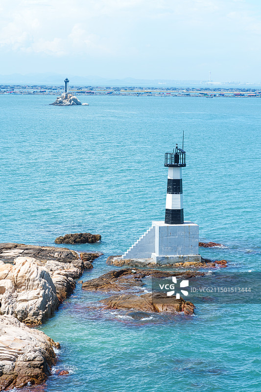 双子灯塔图片素材