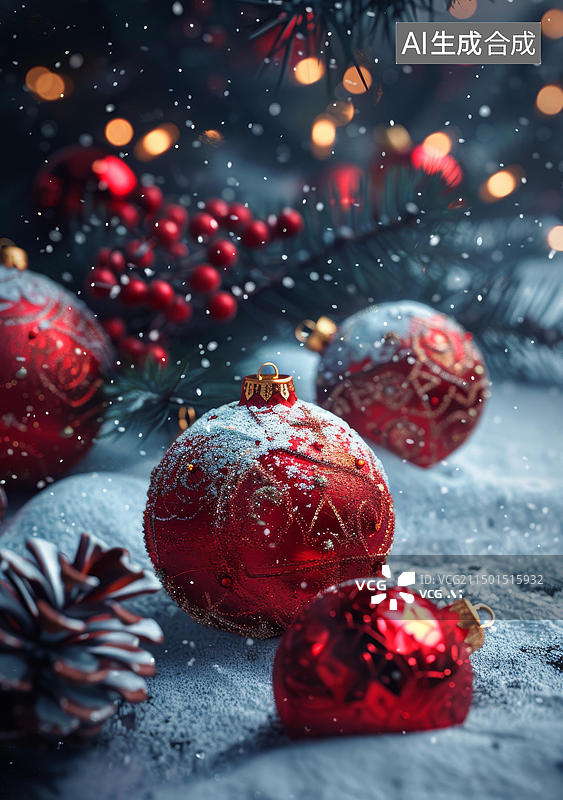 【AI数字艺术】圣诞节的装饰品图片素材