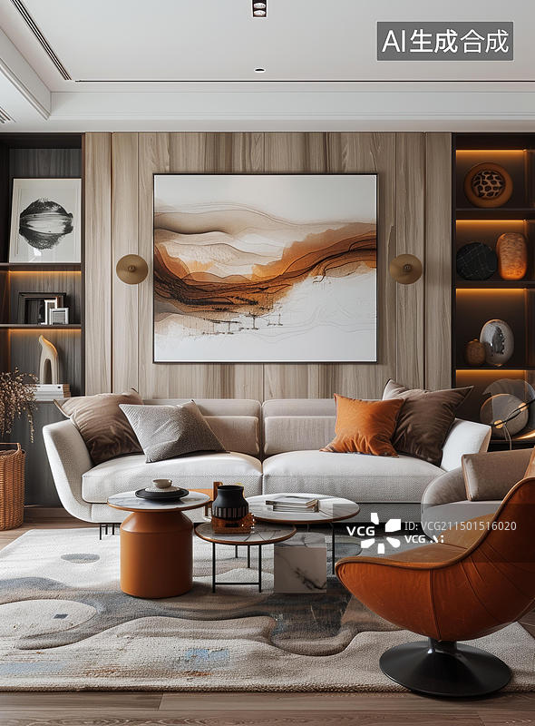 【AI数字艺术】宜家风格客厅装修图片素材