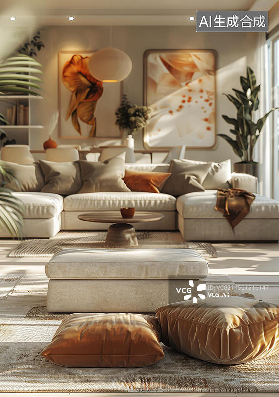 【AI数字艺术】宜家风格的客厅图片素材