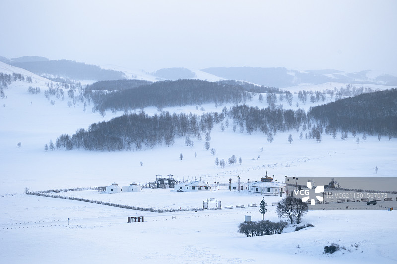 乌兰布统雪原图片素材