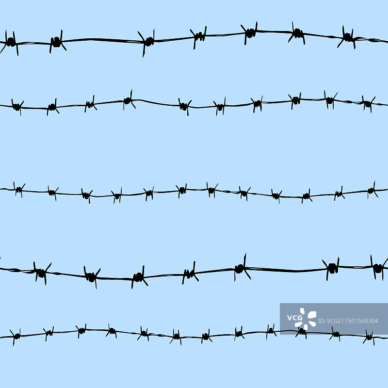 带刺铁丝网无缝背景栅栏图片素材