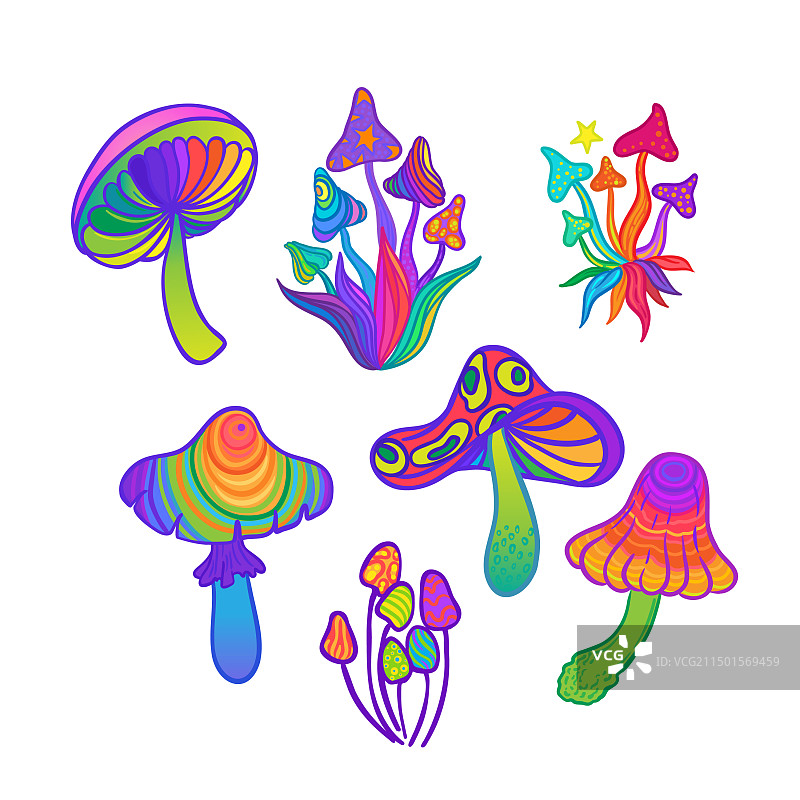迷幻蘑菇使人产生幻觉图片素材