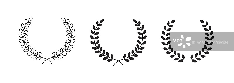 椭圆形环状月桂花环图片素材
