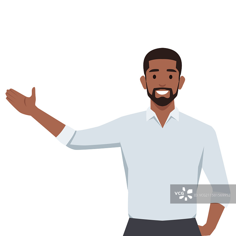 快乐男人指向某物图片素材