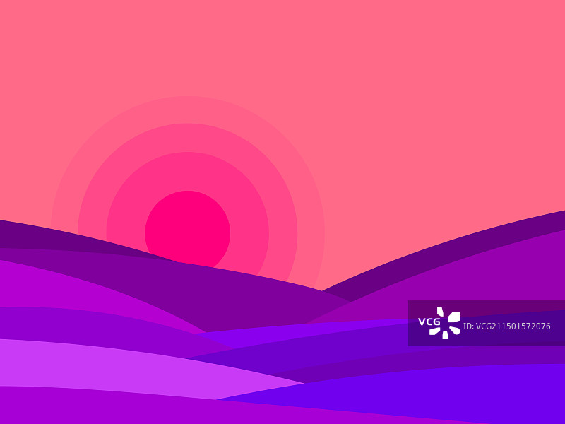 极简波西米亚风日落波浪景观图片素材