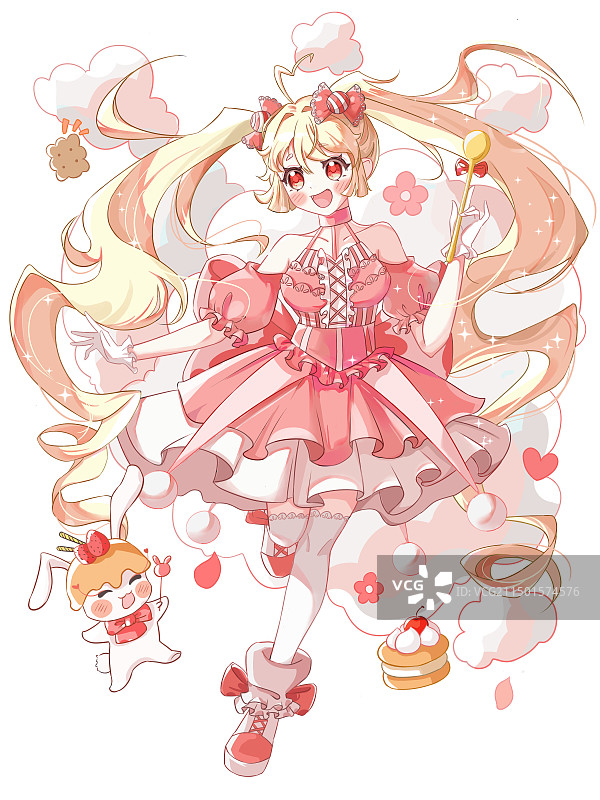 爱吃甜品的美少女图片素材