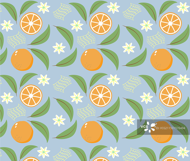橙子水果夏季无缝图案图片素材