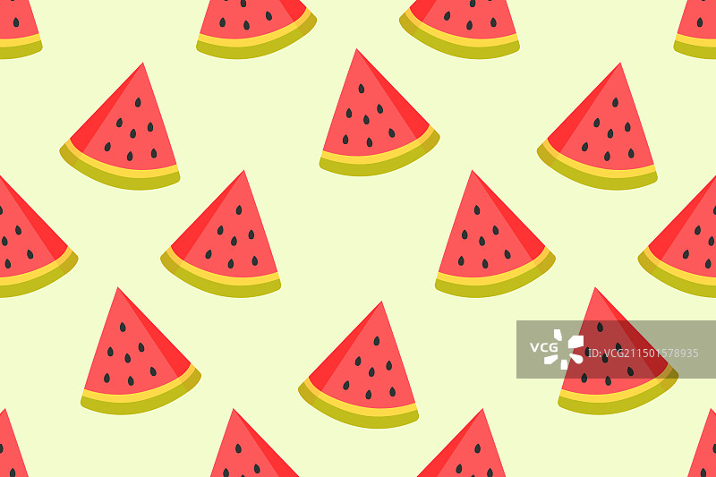 西瓜切片无缝图案图片素材