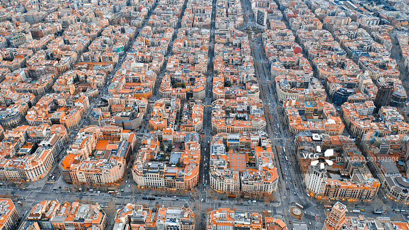 西班牙巴塞罗那城市天际线图片素材