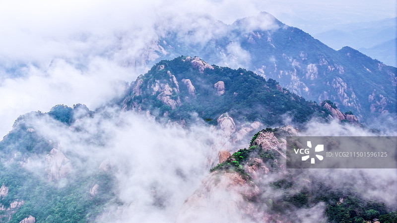 云涌花台，航拍池州九华山风景区图片素材