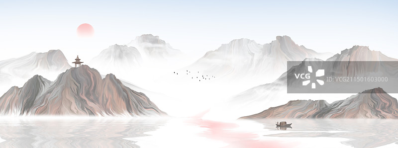 新式流体抽象山水图片素材