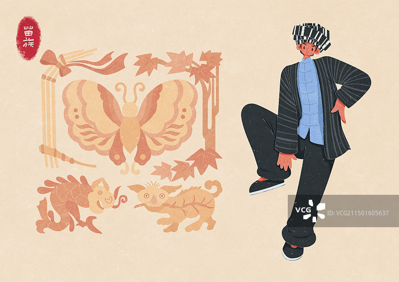 苗族湘西型传统服饰男性图片素材