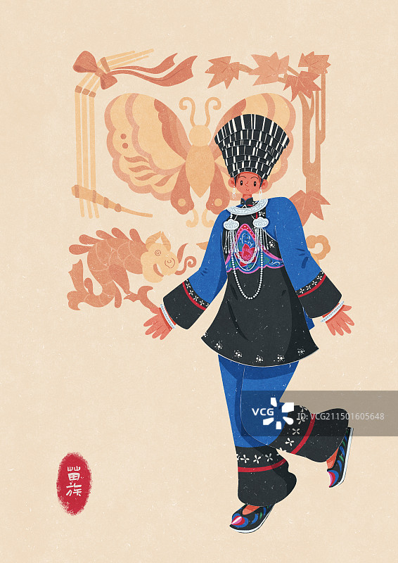 苗族湘西型传统服饰女性图片素材