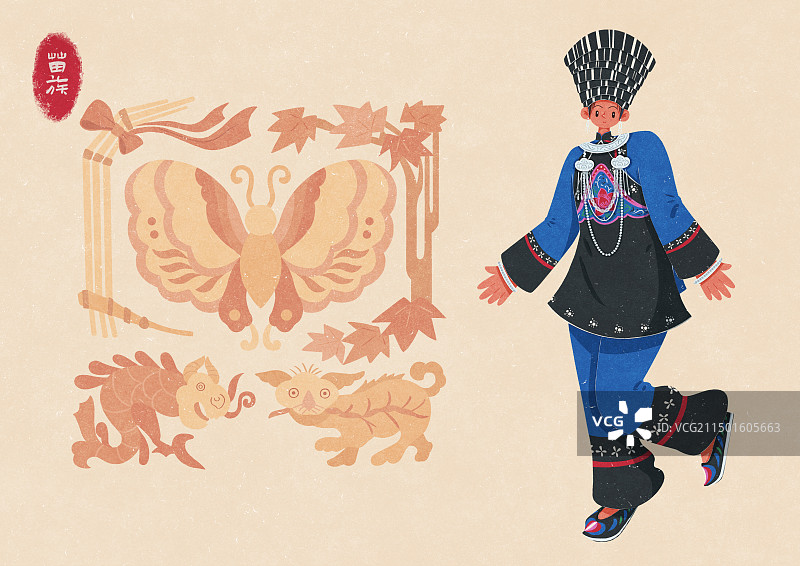 苗族湘西型传统服饰女性图片素材