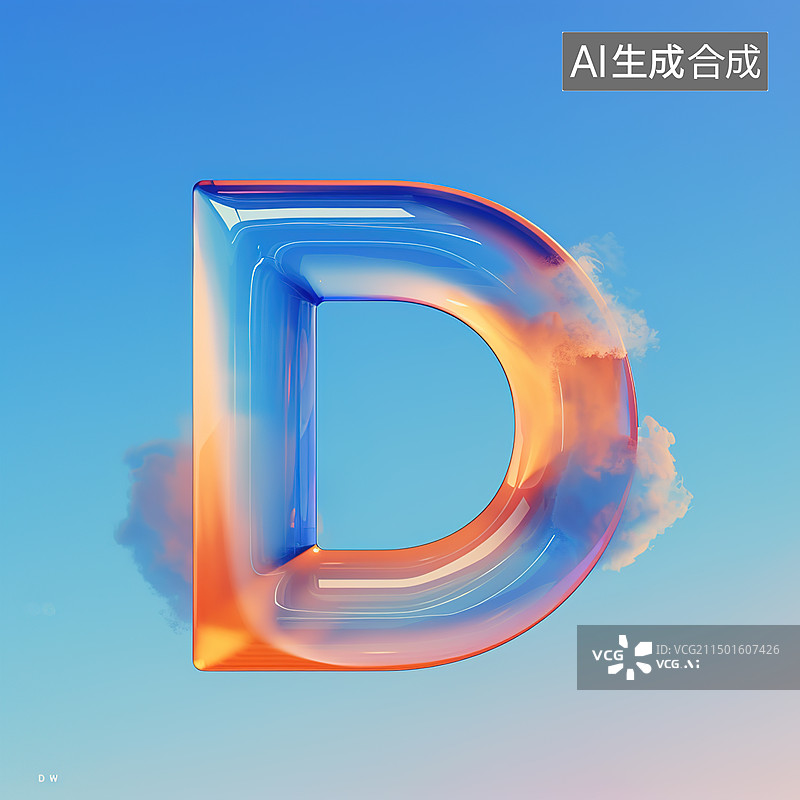 【AI数字艺术】字母 玻璃图片素材