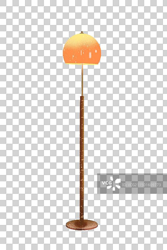 蘑菇日落落地灯插画图片素材