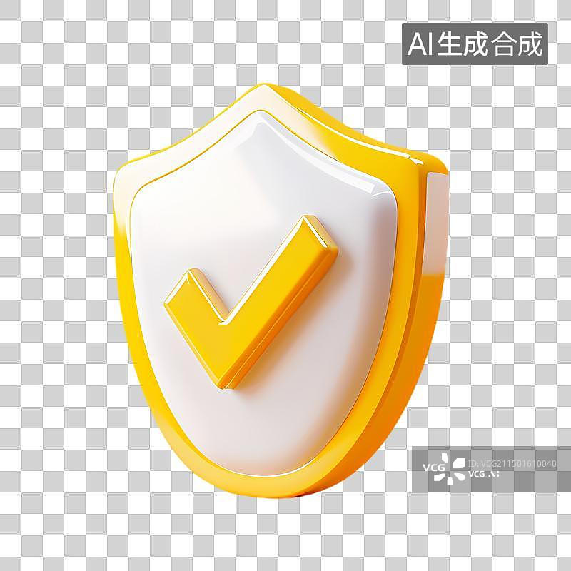 【AI数字艺术】3D渲染盾牌图标图片素材