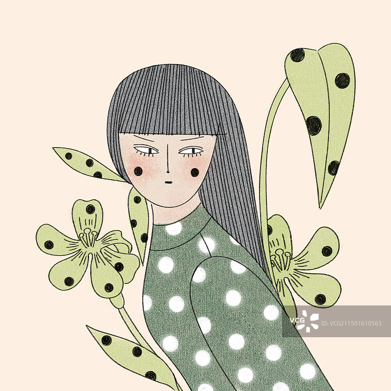 波点女人图片素材