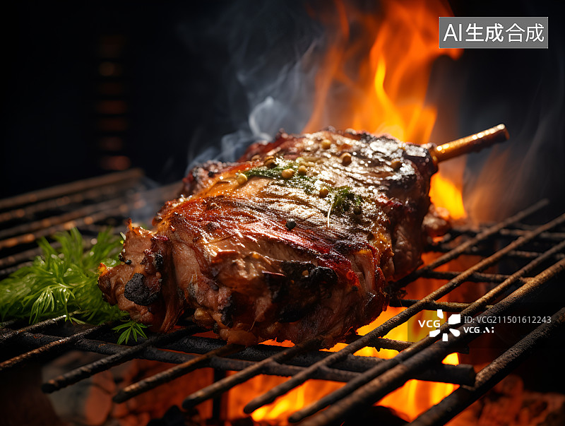 【AI数字艺术】民族美食烤羊肉图片素材