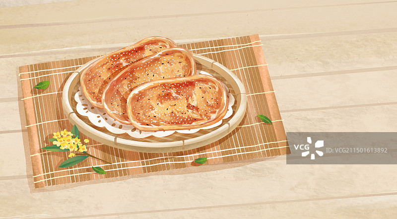 南京特色美食之鸭油酥烧饼图片素材