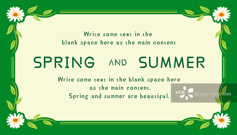 绿色春天小雏菊花朵设计模板图片素材