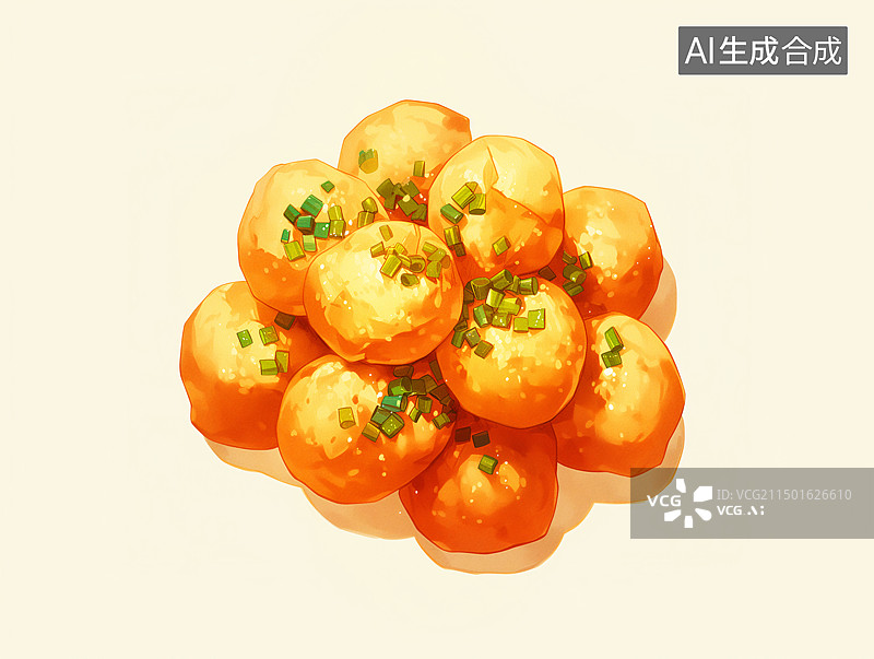 【AI数字艺术】炸肉丸子图片素材
