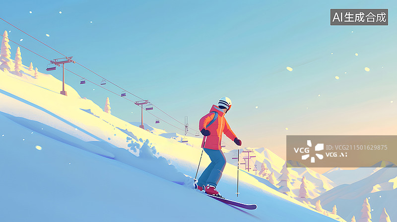 【AI数字艺术】雪橇上的冒险家图片素材