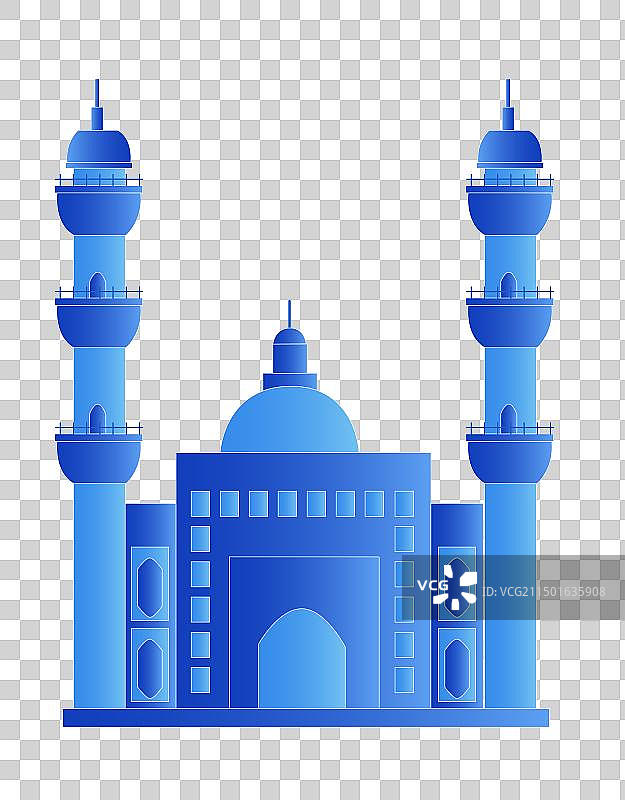 新疆大巴扎发光渐变科技炫酷商务地标旅游矢量城市图片素材