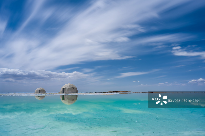 察尔汗梦幻盐湖图片素材