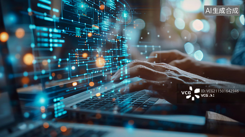 【AI数字艺术】手指触摸大数据屏幕科技化图片素材