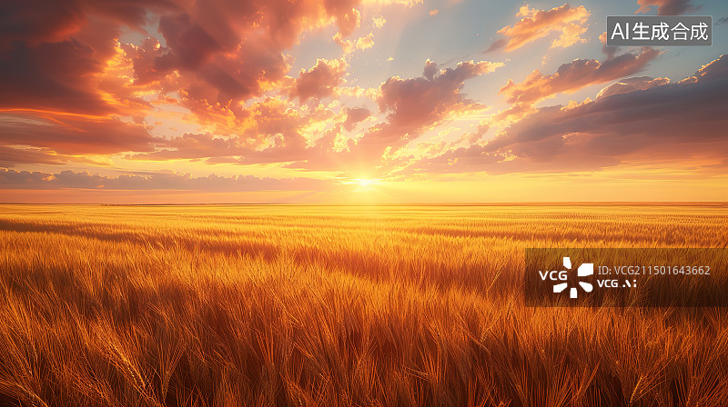 【AI数字艺术】成熟的麦田图片素材