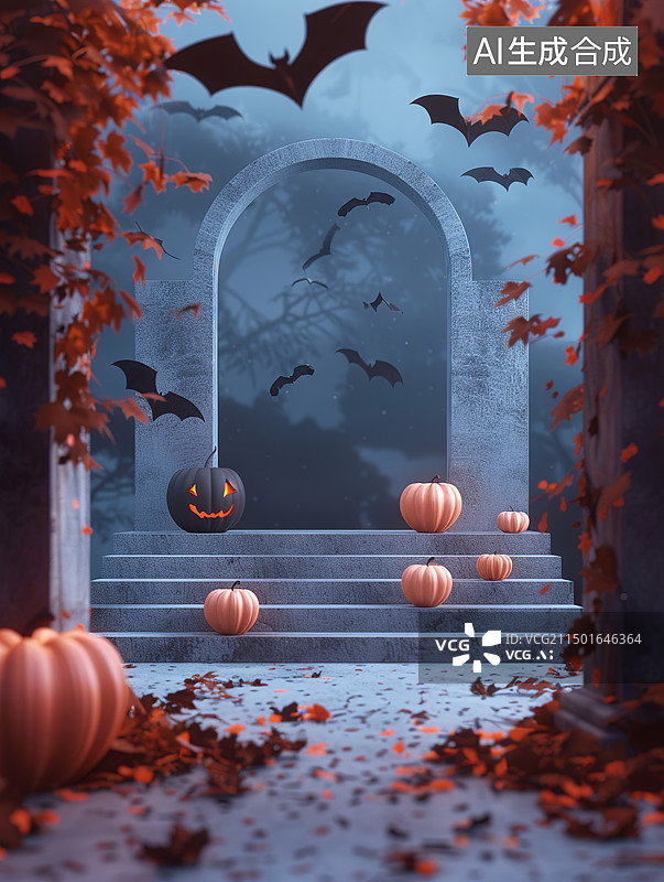 【AI数字艺术】万圣节电商场景图片素材