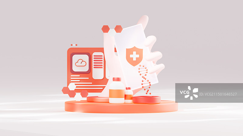 3D渲染医药科技插图图片素材