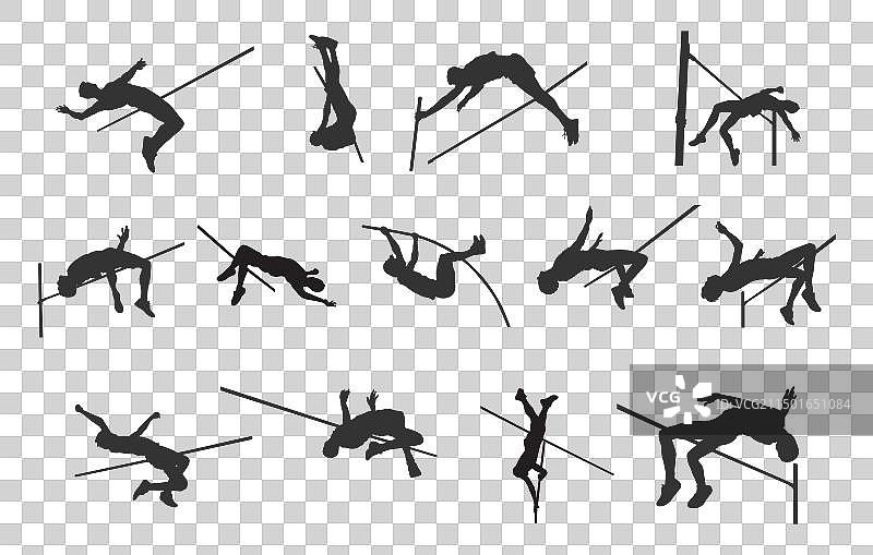 跳高运动员剪影SVG图片素材