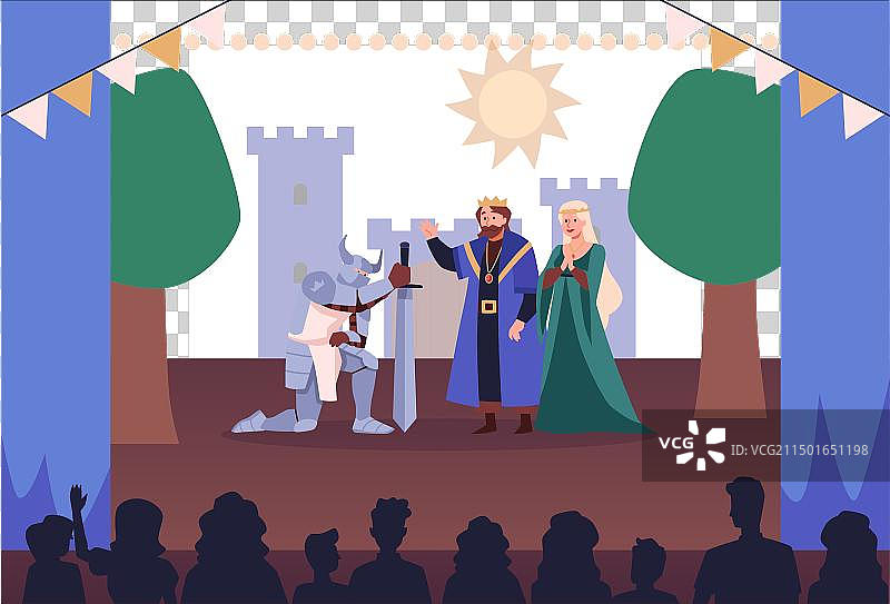 剧院演员身穿盔甲的骑士与剑图片素材