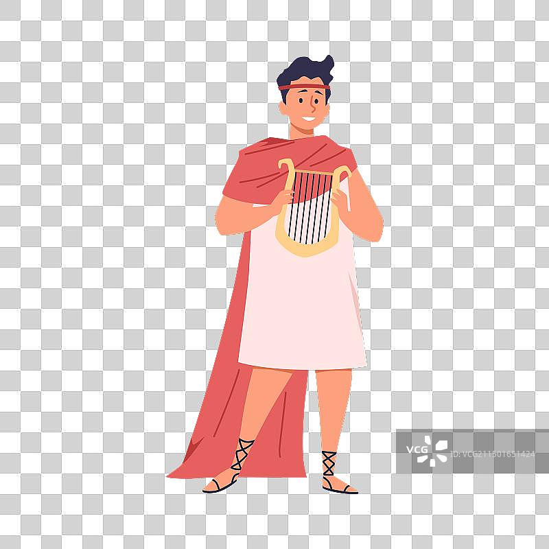 身着传统服装的快乐希腊音乐家图片素材