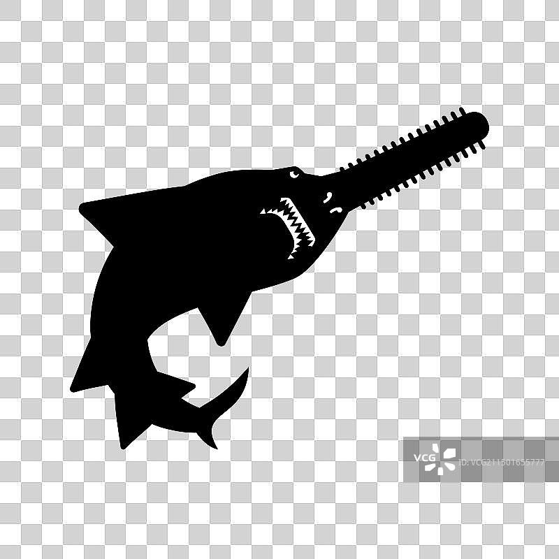 锯鳐海洋生物图标图片素材