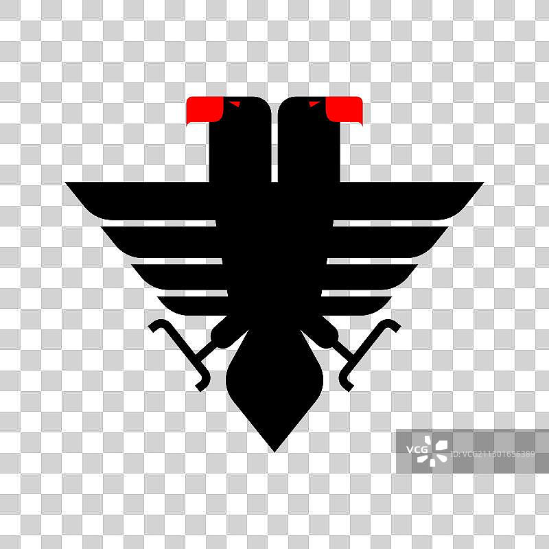 双头鹰标志黑色猛禽图案图片素材