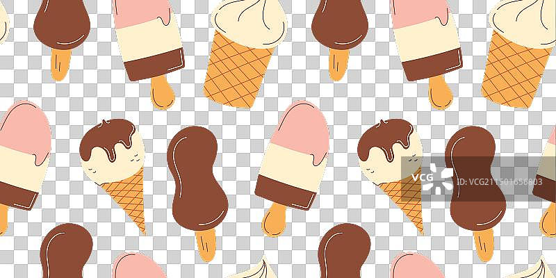 冰淇淋图案 - 巧克力釉冰棒图片素材