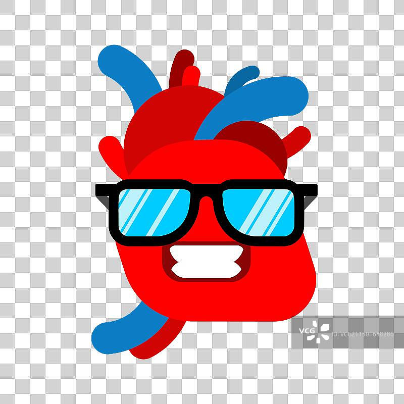 戴眼镜的酷炫解剖心脏图片素材