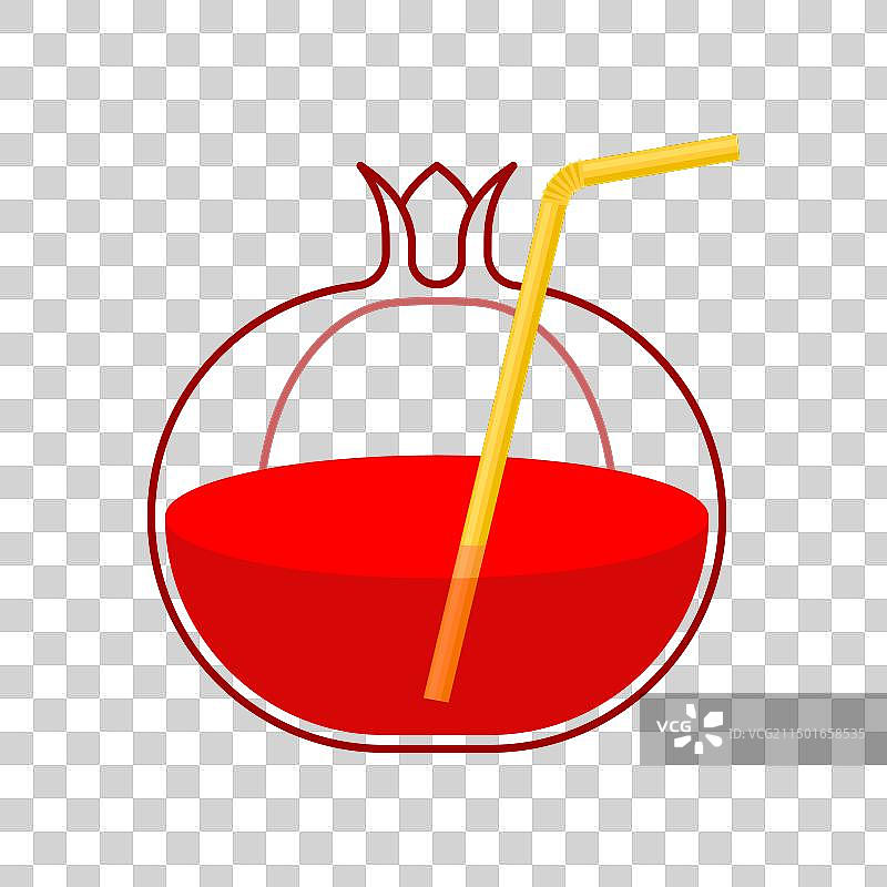 带有饮料管的新鲜石榴汁图片素材