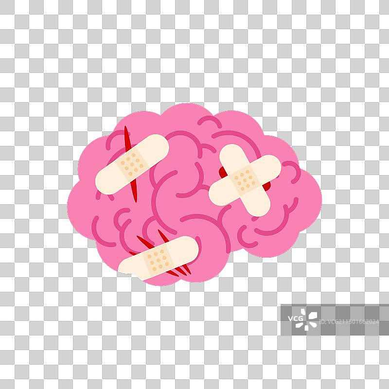 缠着绷带的病态大脑图片素材