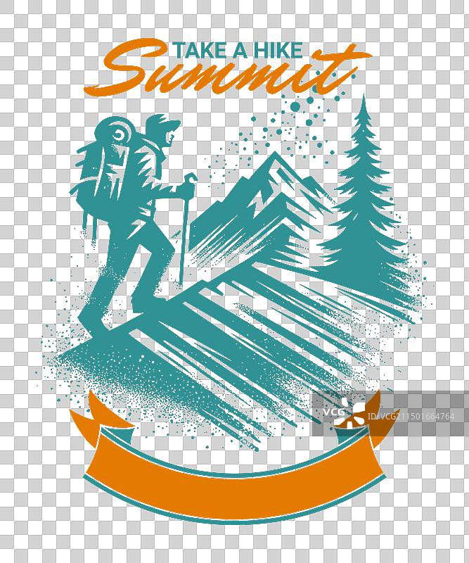 户外徒步旅行T恤设计图片素材