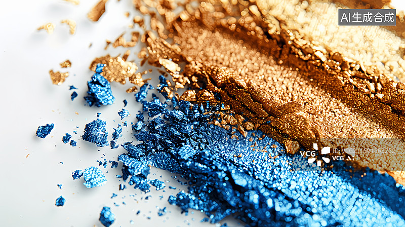 【AI数字艺术】金色眼影和蓝色眼影创意组合图片素材