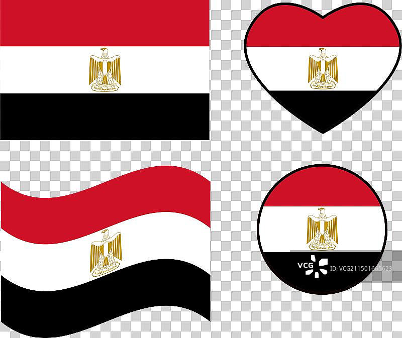 挥舞的埃及国旗心形图标图片素材