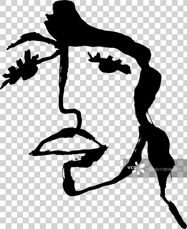 当代干刷抽象现代女孩图片素材