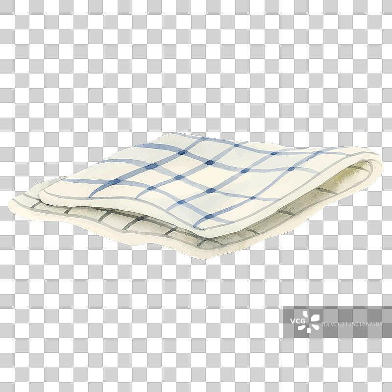 水彩条纹厨房茶巾图片素材